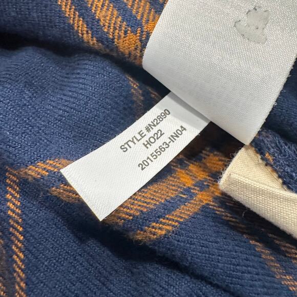 Madewell Flannel Oversized Ex-Boyfriend Shirt Womens Size S Plaid Blue Tan - Picture 6 of 9